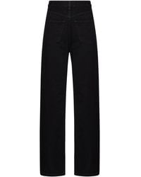 MM6 by Maison Margiela - Denim Wide-Leg Back-To-Front Jeans - Lyst