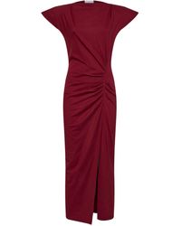 Isabel Marant - Dark Burgundy Cotton Jersey Nadela Long Dress - Lyst