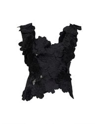 Costarellos - Floral-Cut Embroidery Satin Liess Top - Lyst