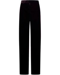 Blanca Vita - Burgundy Gabardine Pleio Palazzo Trousers - Lyst