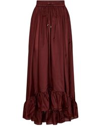 Zimmermann - Merlot Silk Habotai Aster Maxi Skirt - Lyst