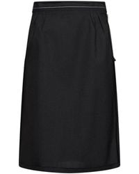 Maison Margiela - Charcoal Wool Reversed Midi Skirt - Lyst