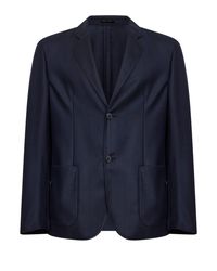 Giorgio Armani - Chevron Wool And Cashmere Single-Breasted Jacket - Lyst
