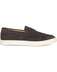 Brunello Cucinelli - Dark Suede Loafer Sneakers - Lyst