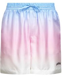 CASABLANCA - Printed Silk Twill Volcano Gradient Shorts - Lyst