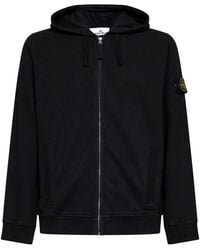 Stone Island - Organic Cotton Zip-Up Hoodie - Lyst