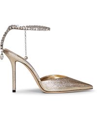 Jimmy Choo - Platinum Brilliance Fabric Saeda 100 Pumps - Lyst