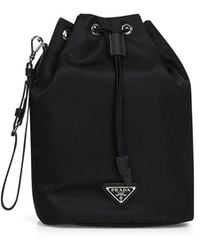 Prada - Pouch A Secchiello Nera - Lyst