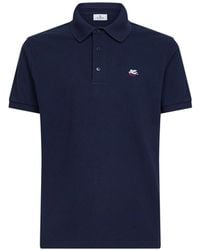 Etro - Cotton Pique Polo Shirt With Pegaso Embroidery - Lyst