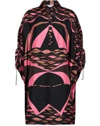 PUCCI - And Coral Dune-Print Silk Twill Mini Caftan Dress - Lyst