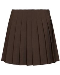 MM6 by Maison Margiela - Wool Blend Pleated Mini Skirt - Lyst