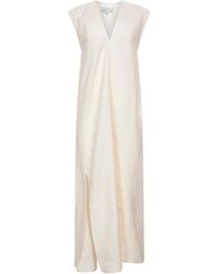 Studio Nicholson - Ivory Linen Blend Lise Midi Dress - Lyst