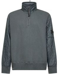 C.P. Company - Diagonal Raised Fleece Mixed Half-Zip Sweatshirt - Lyst