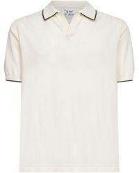 MC2 Saint Barth - Cream Cotton Knit Sloan Buttonless Polo Shirt - Lyst