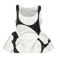 Dries Van Noten - Duchess Oversized Ellipses-Print Peplum Top - Lyst