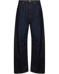 MM6 by Maison Margiela - Cotton Denim Wide-Leg Jeans - Lyst