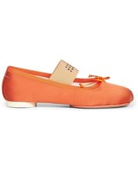 MM6 by Maison Margiela - Satin Anatomic Numeric Ballet Flats - Lyst