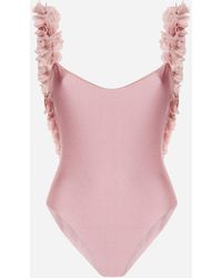 LaRevêche Costume intero Amira con decorazioni floreali - Rosa