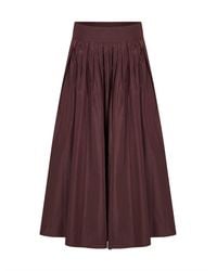 Max Mara - Burgundy Taffeta Smmromina Long Pleated Skirt - Lyst