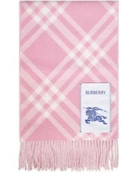 Burberry - Sugar Double-Face Check Cashmere Scarf - Lyst