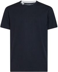 Dolce & Gabbana - Dark Cotton Jersey T-Shirt With Logo Label - Lyst