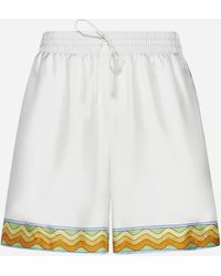 Casablancabrand - Afro Cubism Tennis Club Silk Shorts - Lyst
