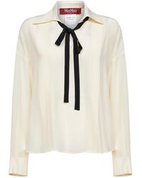 Max Mara - Tie Blouse Mstcolono Silk - Lyst
