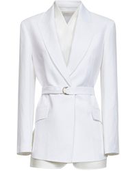 Blanca Vita - Viscose And Linen Goody Belted Blazer - Lyst
