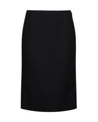 Fendi - Wool And Silk Midi Pencil Skirt - Lyst