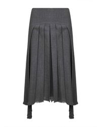 Jil Sander - Wool Canvas Pleated Midi Skirt - Lyst