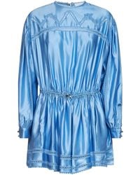 Rabanne - Sunset Viscose And Silk Satin Mini Dress With Lace - Lyst