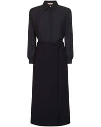 Blanca Vita - Onyx Crepe Aliante Shirt Dress - Lyst
