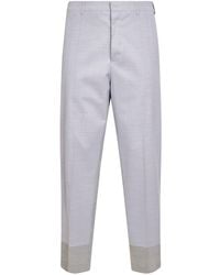 MM6 by Maison Margiela - Virgin Wool Blend Two-Tone Tailored Trousers - Lyst