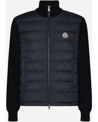 Moncler - Padded Nylon And Knit Cardigan - Lyst