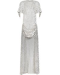 Stella McCartney - And Polka Dot Satin Asymmetric Long Dress - Lyst