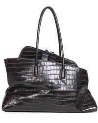 The Attico - Coffee "La Passeggiata Medium" Top Handle Bag - Lyst
