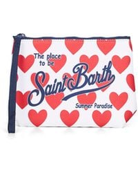MC2 Saint Barth - Pochette Stampa Cuori Aline Bianco E Rosso - Lyst