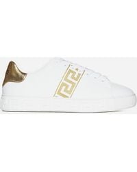 Versace - Greca Faux Leather Sneakers - Lyst