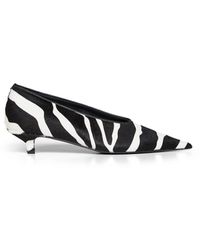 TOTEME - Zebra-Print Pony Hair Sharp Kitten-Heel Pumps - Lyst