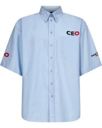 Balenciaga - Ceo Uniform Logo Oversize Shirt - Lyst