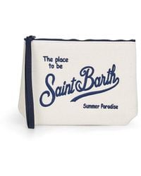 MC2 Saint Barth - Ivory Aline Embroidered Clutch Bag - Lyst