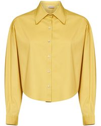 Blanca Vita - Oil Stretch Poplin Celta Cropped Shirt - Lyst