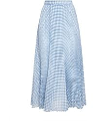 Ermanno Scervino - Light Pleated Midi Skirt With Gingham Pattern - Lyst