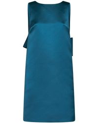 Max Mara - Oil Taffeta Msescalata Short Dress With Bow - Lyst