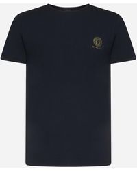 Versace - Brand-print Crewneck Stretch-cotton T-shirt X - Lyst