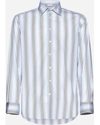 Etro - Striped Print Cotton Shirt - Lyst