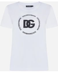 Dolce & Gabbana - Dg Logo Cotton T-shirt - Lyst