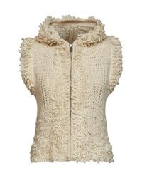 Fendi - Shearling-Effect Knit Zip-Up Hooded Vest - Lyst