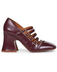 Chloé - Chloã Burnt Shiny Calf Leather Janis Pumps - Lyst
