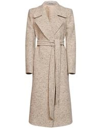 Tagliatore - Oatmeal Speckled Herringbone Wool Molly Long Belted Coat - Lyst